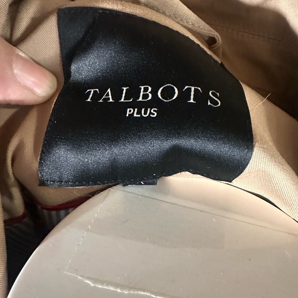 Talbots Tan Belted Trench Coat-1X - Picture 2 of 9